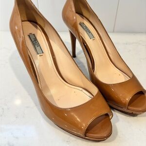 Prada Women's Brown Peep Toe Heels